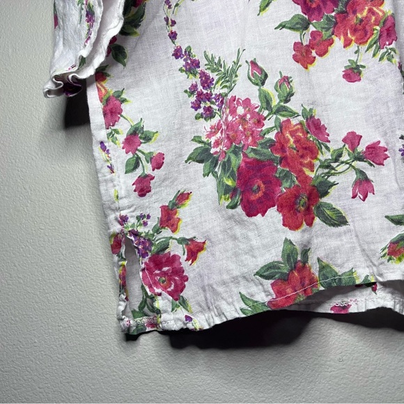 MODAMALFI Floral Linen Top - Picture 3 of 12